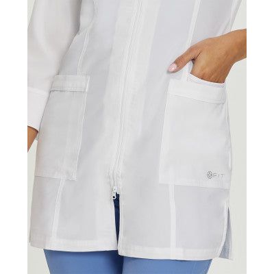 White Cross FIT Women's 3-Pocket Mid-Length White Coat