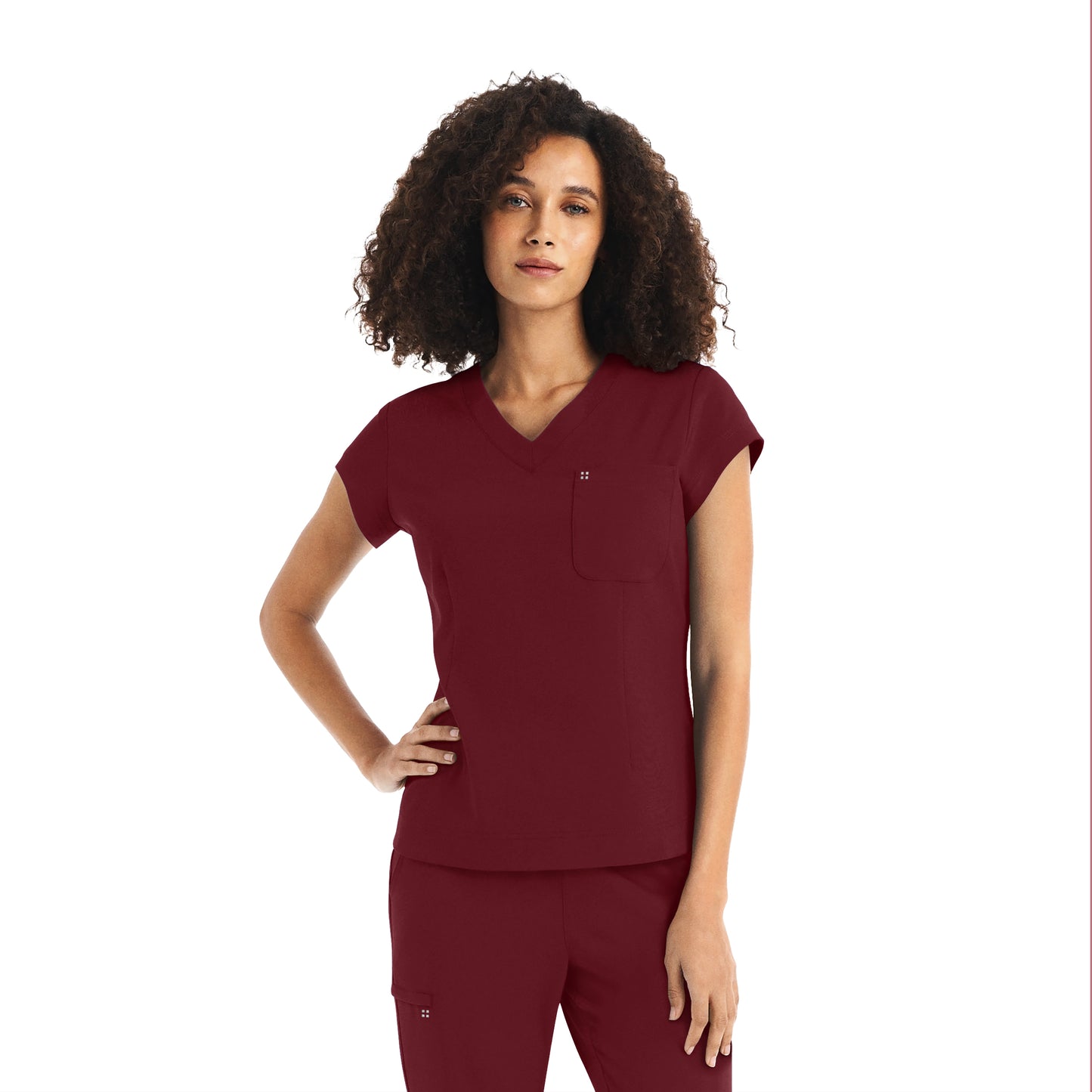 White Cross CRFT Women's 1-Pocket V-Neck Scrub Top