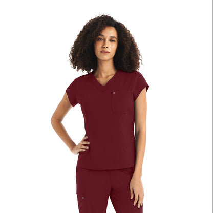 White Cross CRFT Women's 1-Pocket V-Neck Scrub Top