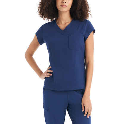 White Cross CRFT Women's 1-Pocket V-Neck Scrub Top