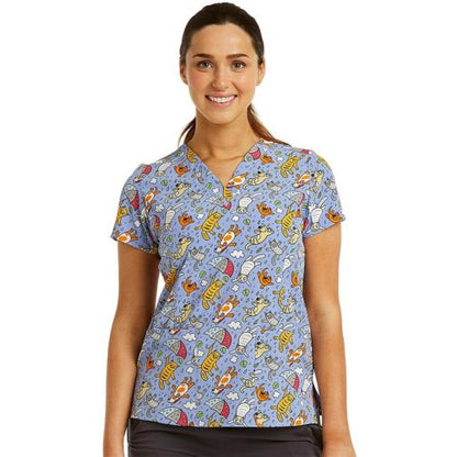 V-Neck Print Top 1767 SALE