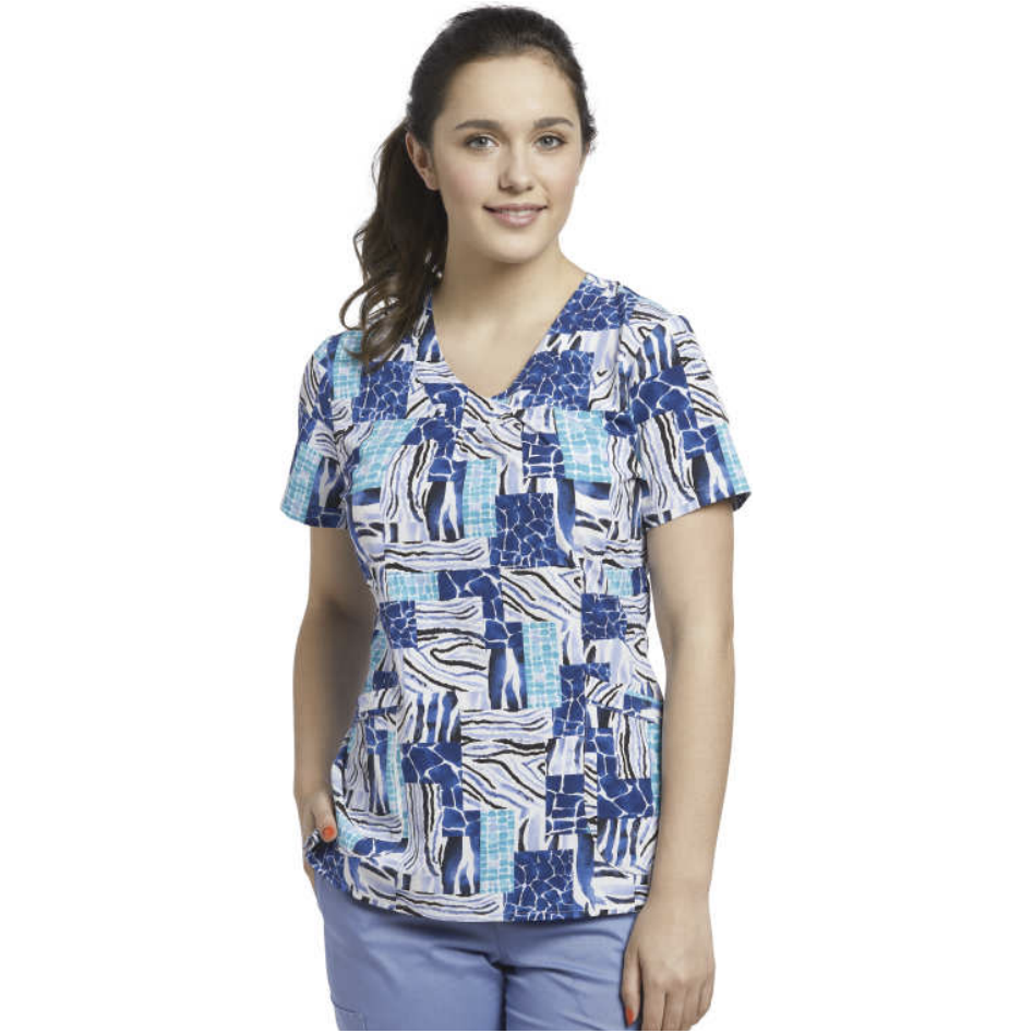 100% Cotton Printed V-Neck Top 718 SALE