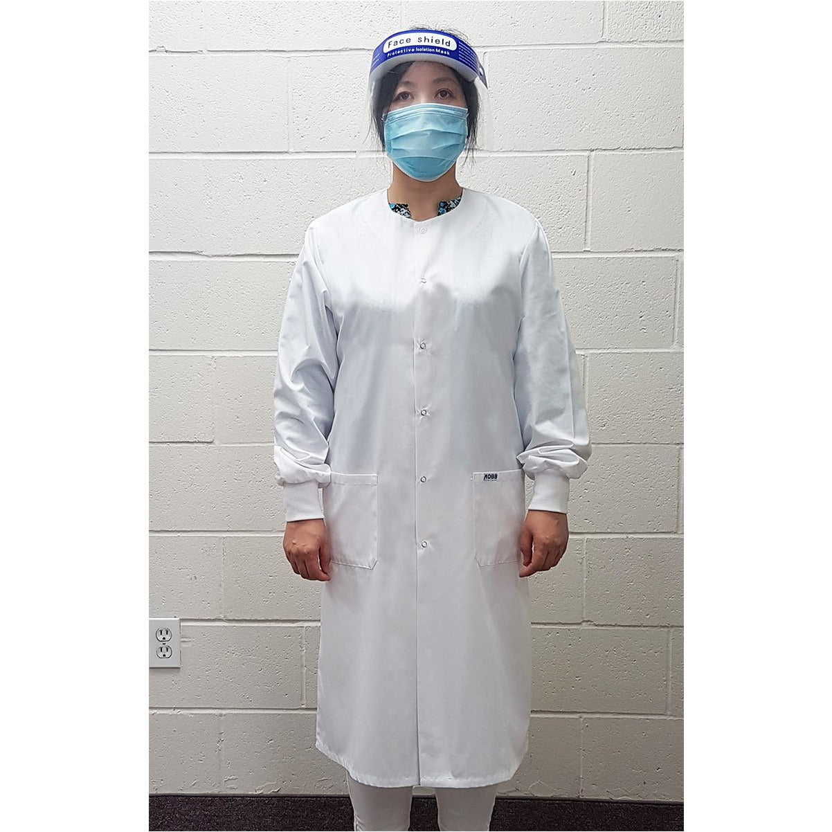 L509 - Unisex Snaps Closure Lab Coat With Cuffs